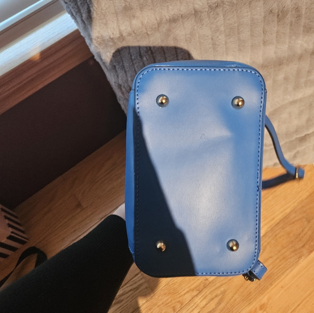 Viola Castellani Blue Italian Leather Mini Backpack Purse NWT - Picture 4 of 8